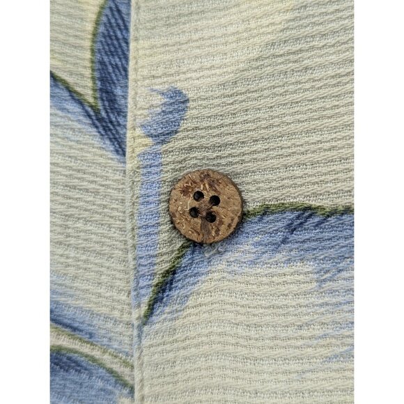 Banana Cabana 100% Silk Hawaiian Button Up Shirt Mens LG Floral Tropical Beige - Picture 5 of 10